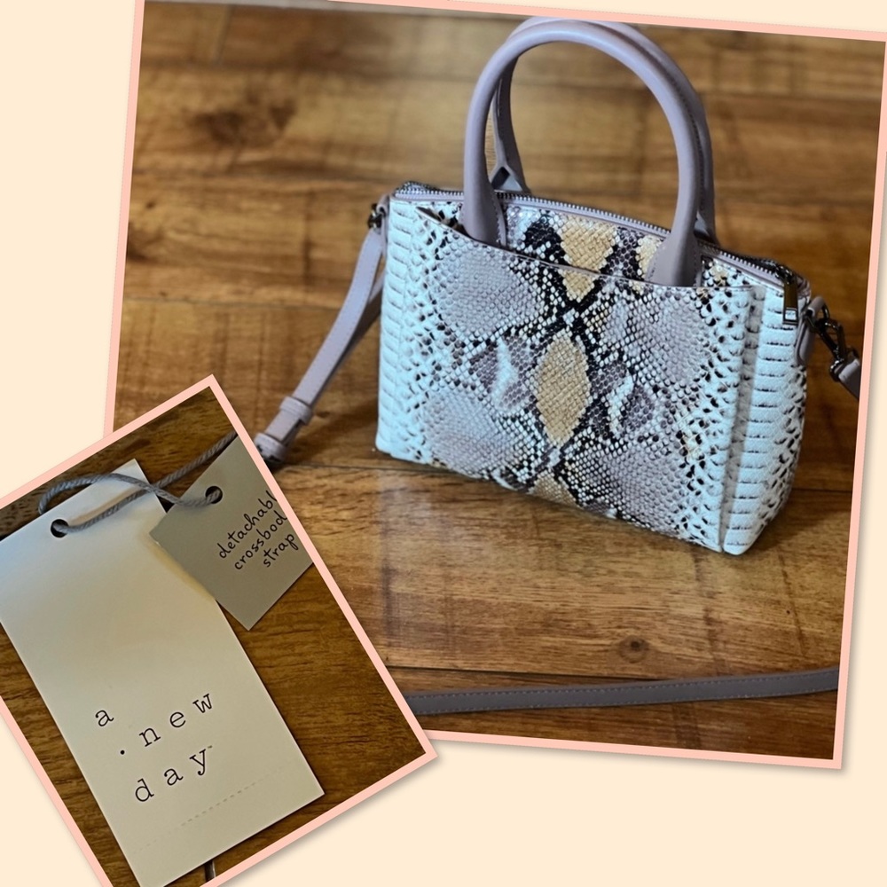 a • new day  Snake Skin Look Small Satchel Crossbody.